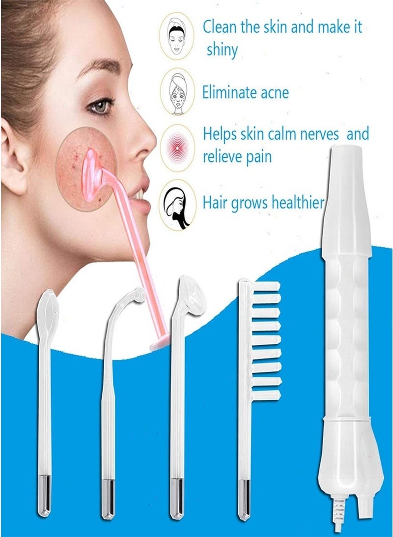 عالية التردد آلة الوجه ، 4 في 1 القطب عصا المحمولة المحمولة عالية التردد جهاز الجمال للوجه الرقبة والشعر - Image 2